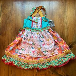 Matilda Jane apron front dress. Size 8. NWT